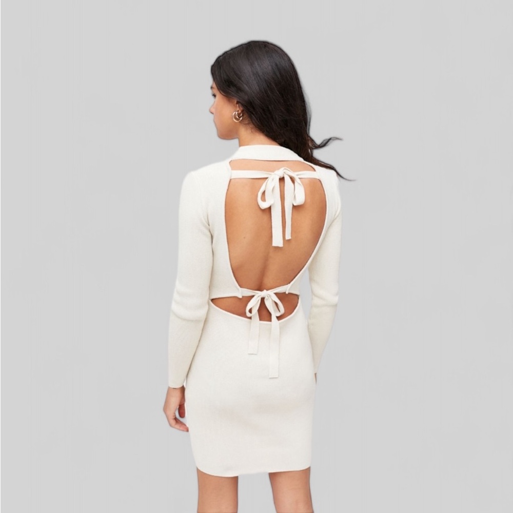 🐮 {PRICE FIRM} The Ragged Priest Milk It Ribbed Backless Mini Dress